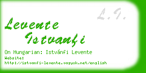 levente istvanfi business card